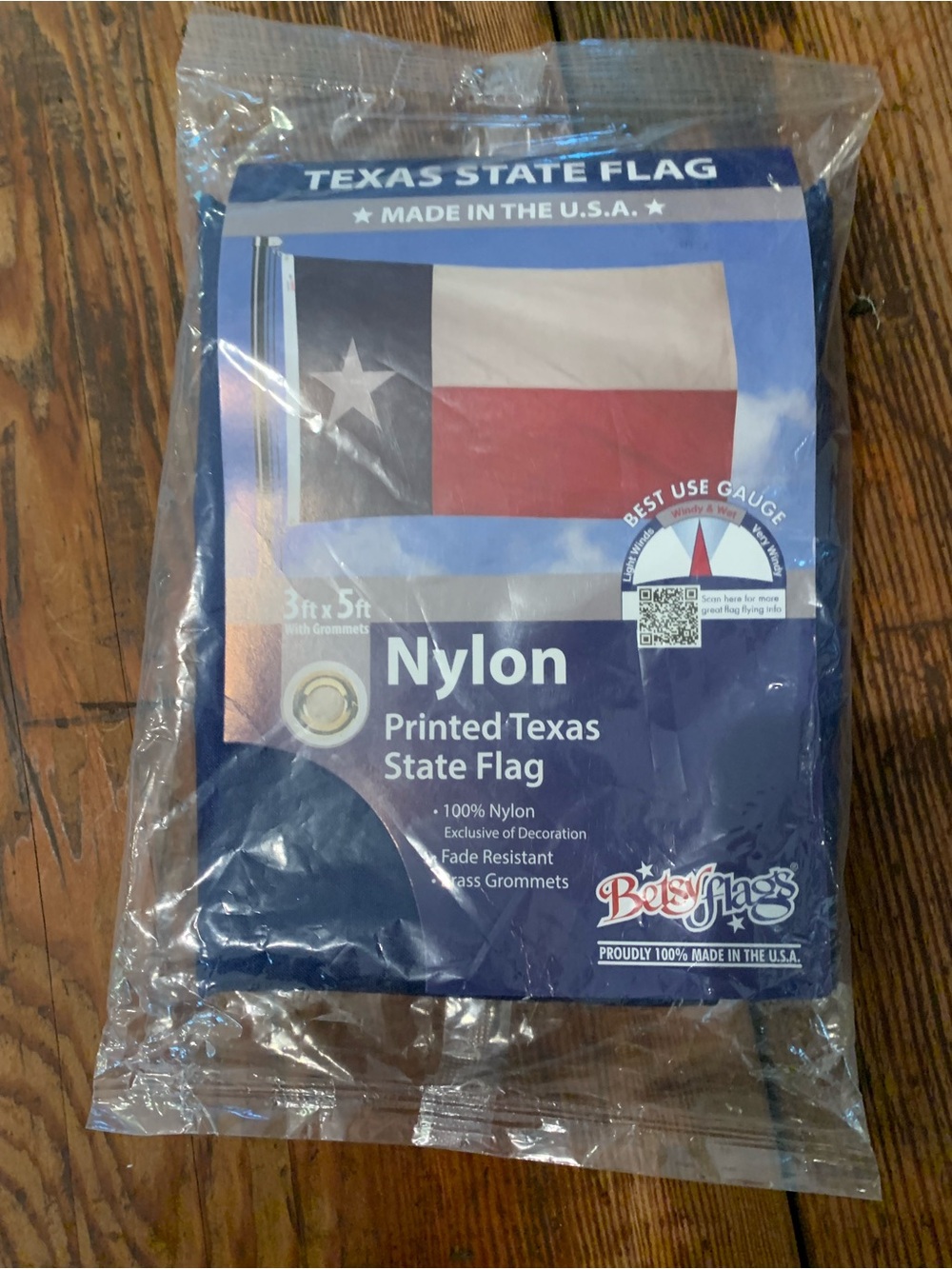 Nylon Printed Texas State Flag - Blue/Red/White 3f x 5 ft NEW